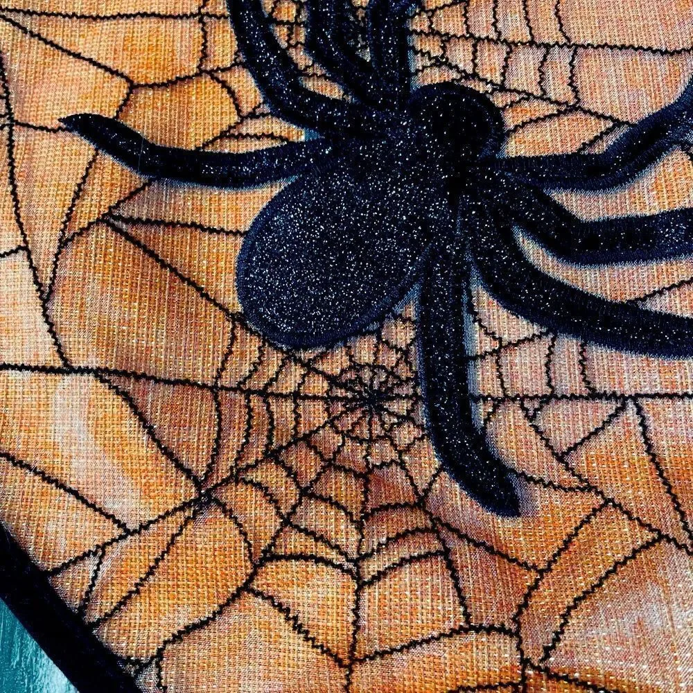 Halloween Spiderweb Shimmering Table Runner Decor